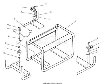 Frame And Fittings Diagram and Parts List for 1506-1  Briggs and Stratton Generator